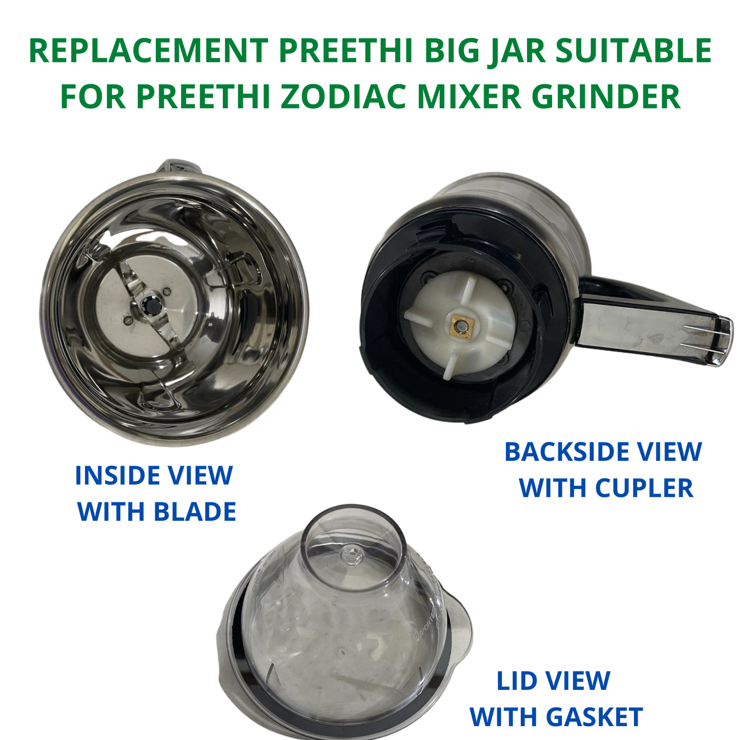 Touch N Feel REPLACEMENT PREETHI BIG JAR SUITABLE FOR PREETHI ZODIAC MIXER GRINDER (1.5L) Mixer Juicer Jar (1.5 L)