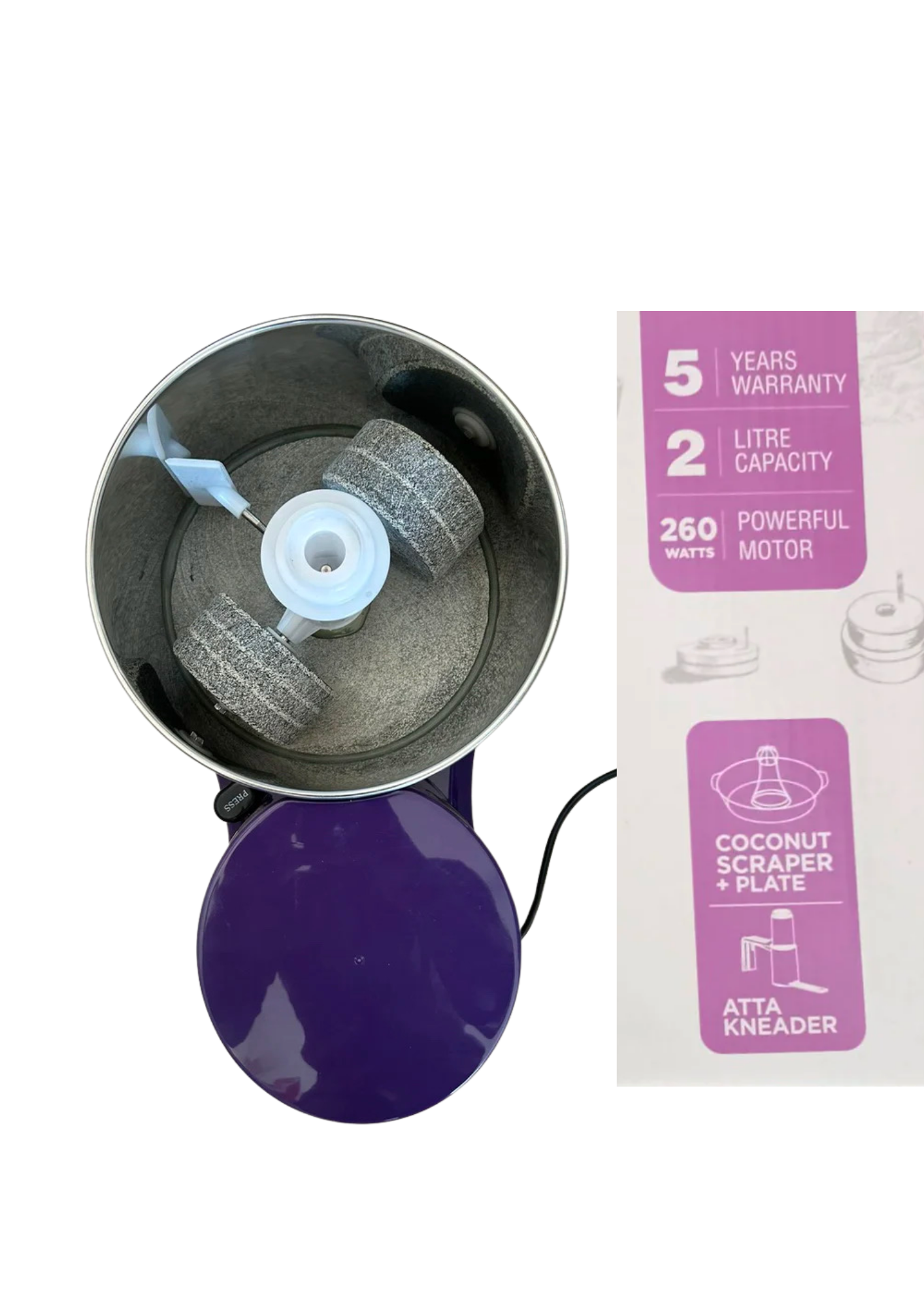 Butterfly BLOSSOM PLUS 2 L Wet Grinder (PURPLE)