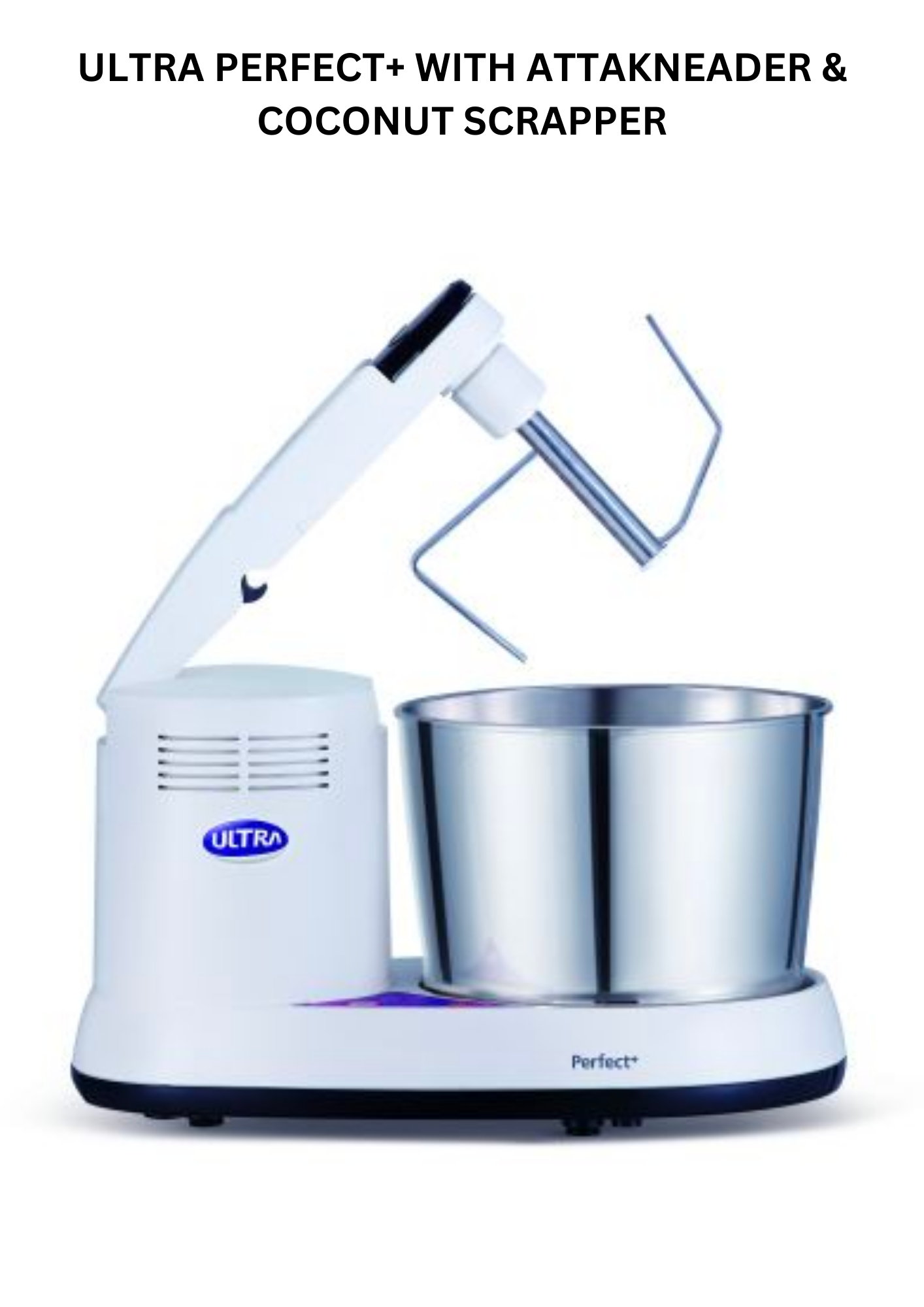 ULTRA Perfect+Timer, Table Top 2L capacity with Atta Kneader & Coconut Scrapper, Wet Grinder (WHITE & PURPLE)