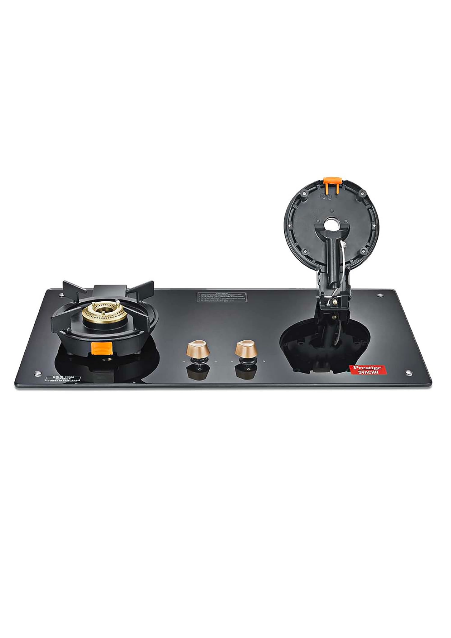 Prestige Svacch Hob PSVH-OZ AI Toughened Glass Top Auto Ignition System & 2 Brass Burners Glass Automatic Hob (2 Burners)