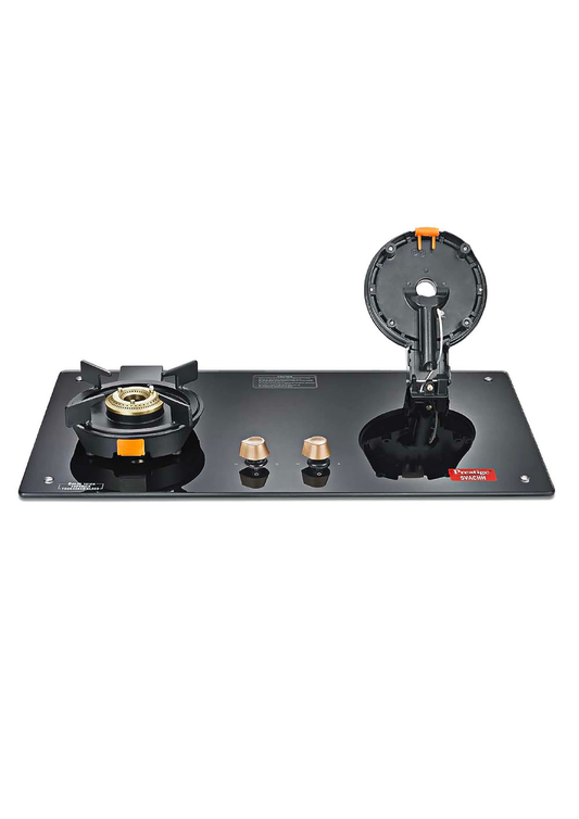Prestige Svacch Hob PSVH-OZ AI Toughened Glass Top Auto Ignition System & 2 Brass Burners Glass Automatic Hob  (2 Burners)