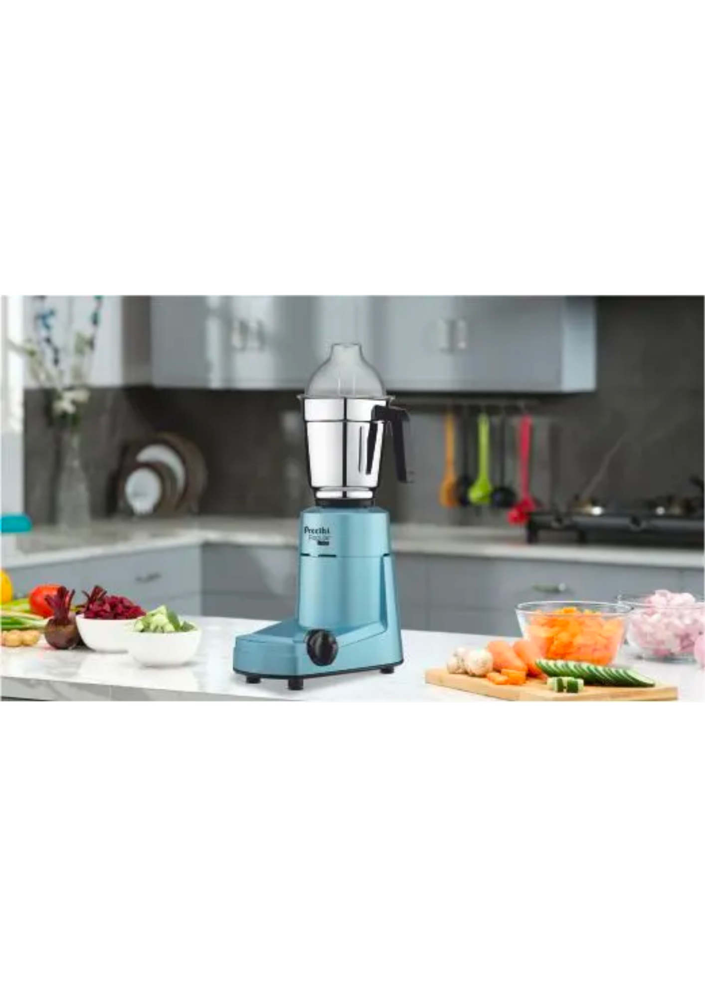 Preethi POPULAR RETRO BLUE, MG 266, 750 Mixer Grinder (3 Jars, Blue)