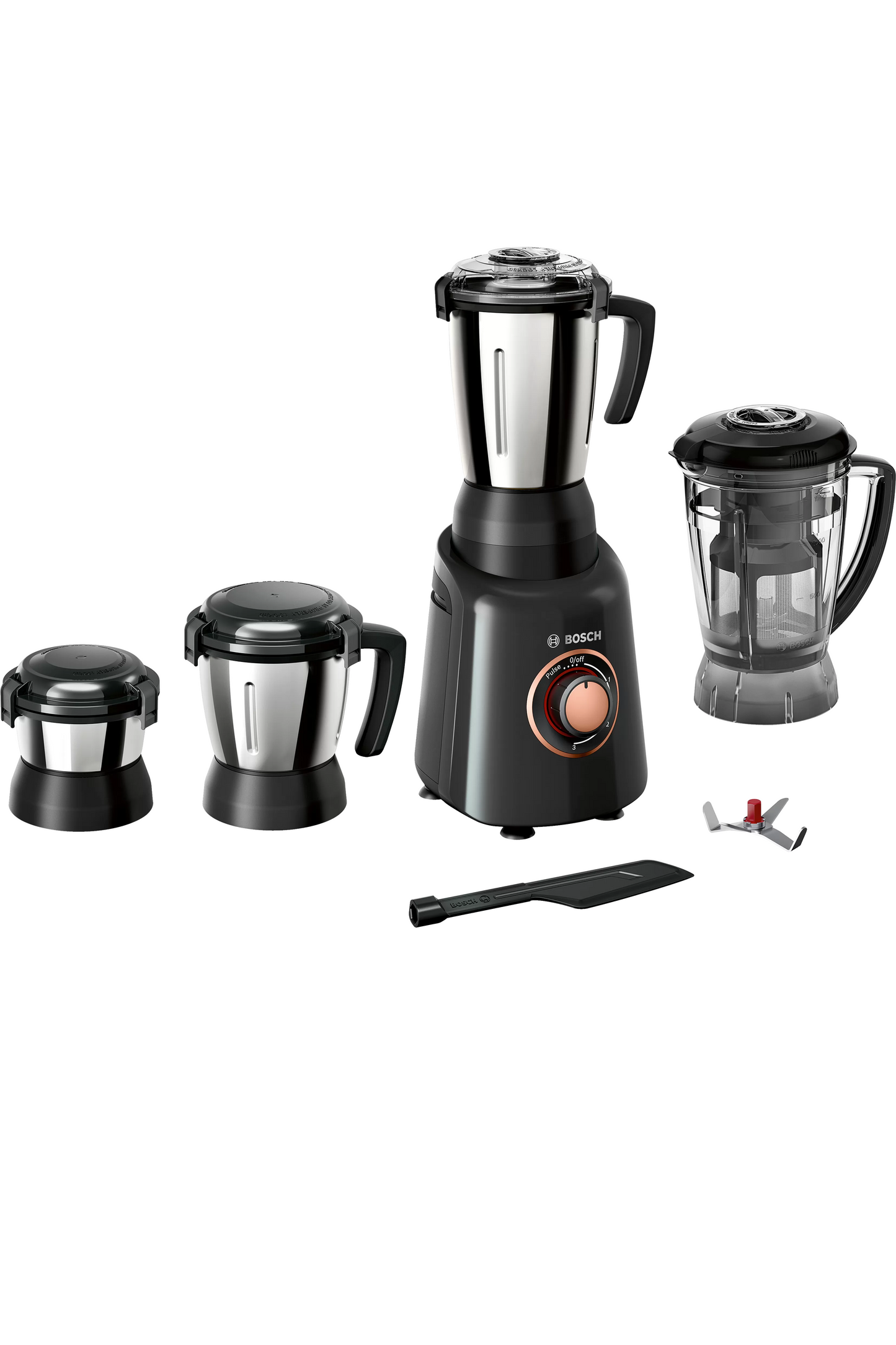 Bosch TrueMixx Bold Mixer Grinder 750 Watt, 4 Jars (Black), MODEL ID ~ MGM6644BIN