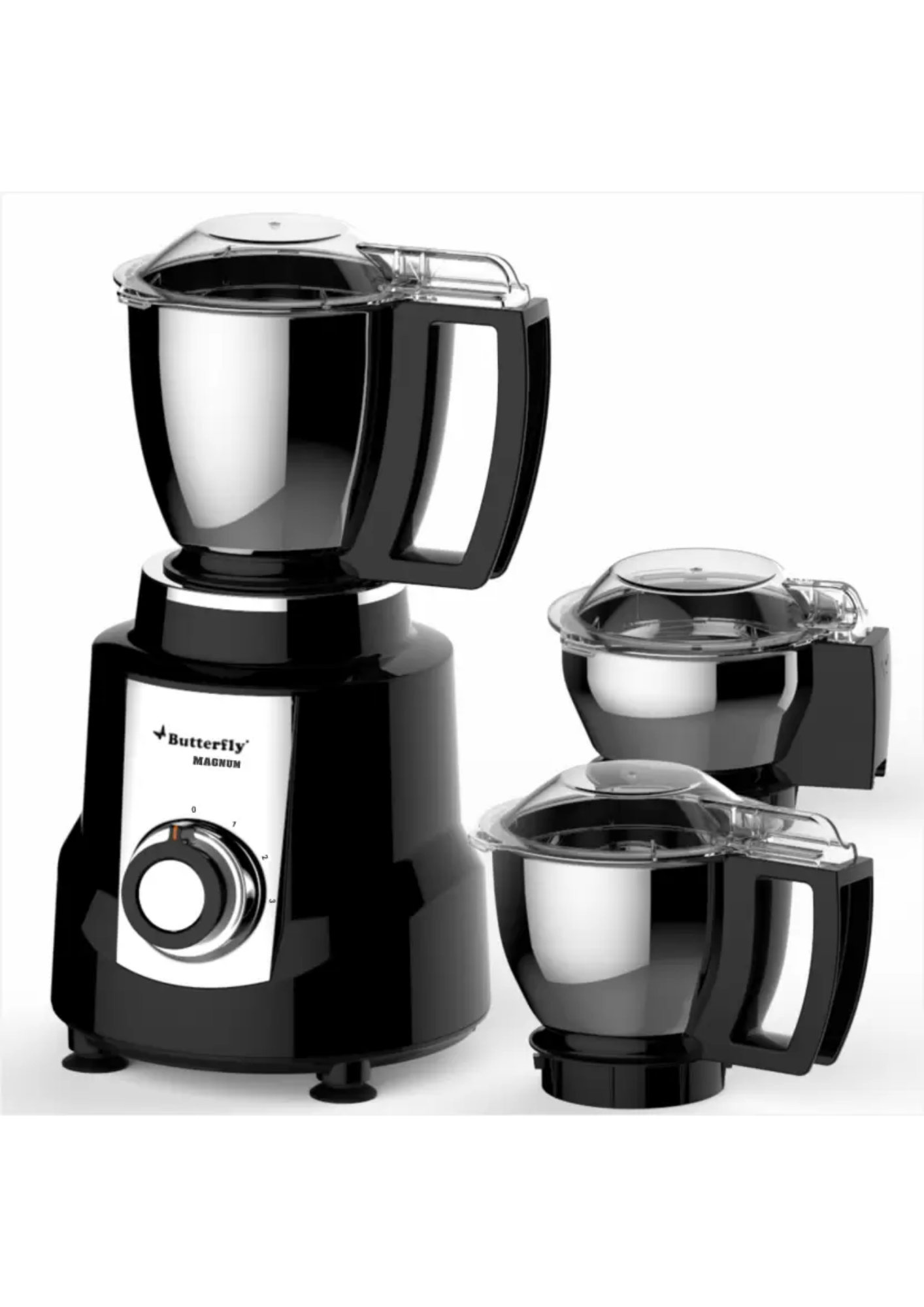 Butterfly Magnum 3J 1.2 HP 900 Mixer Grinder (3 Jars, Black)