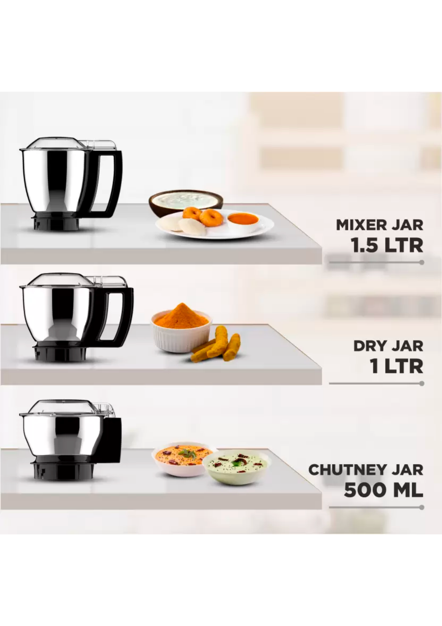 Butterfly Magnum 3J 1.2 HP 900 Mixer Grinder (3 Jars, Black)