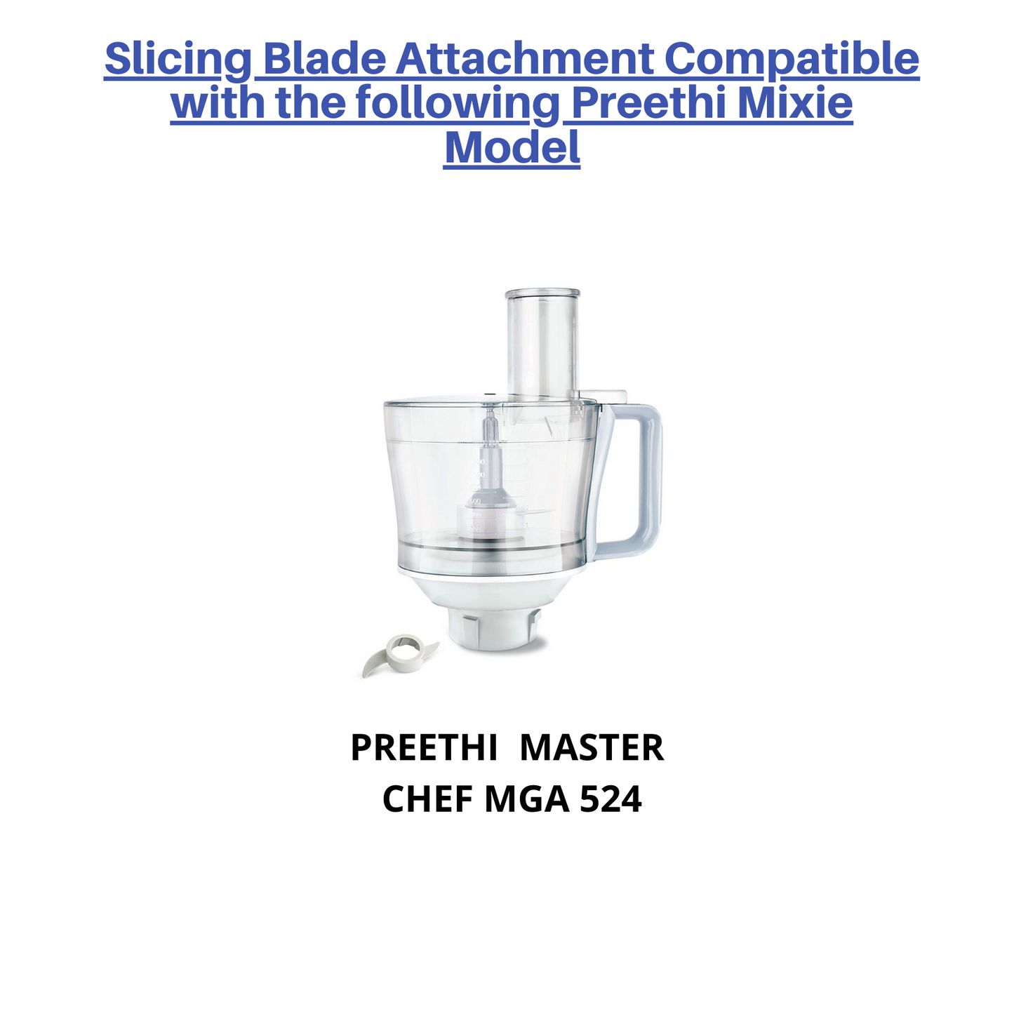 Touch N Feel Replacement Slicing Blade Attachment compatible with Preethi Zodiac Mixer Grinder's & MasterChef Plus jar- 2.4mm Thick Mixer Blender Blade