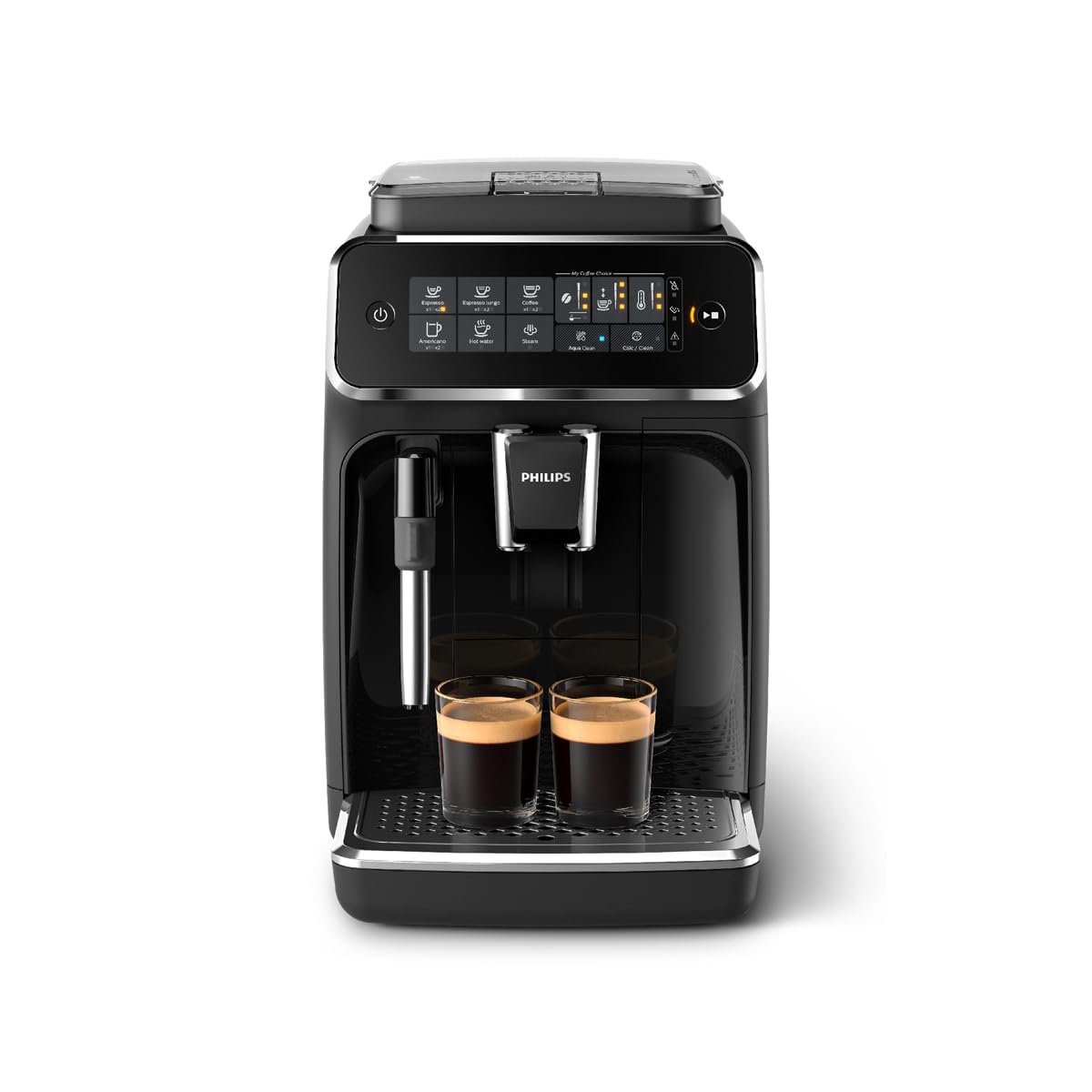 PHILIPS Latte Go Fully Automatic Bean to Cup Espresso Coffee Machine, 3 one touch button coffees (Cappuccino, Black coffee, Espresso),15 bars,Ceramic Grinder- 2 year brand warranty - EP2230/10