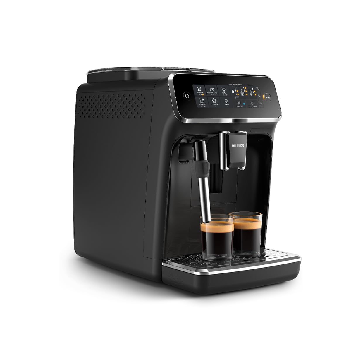 PHILIPS Latte Go Fully Automatic Bean to Cup Espresso Coffee Machine, 3 one touch button coffees (Cappuccino, Black coffee, Espresso),15 bars,Ceramic Grinder- 2 year brand warranty - EP2230/10