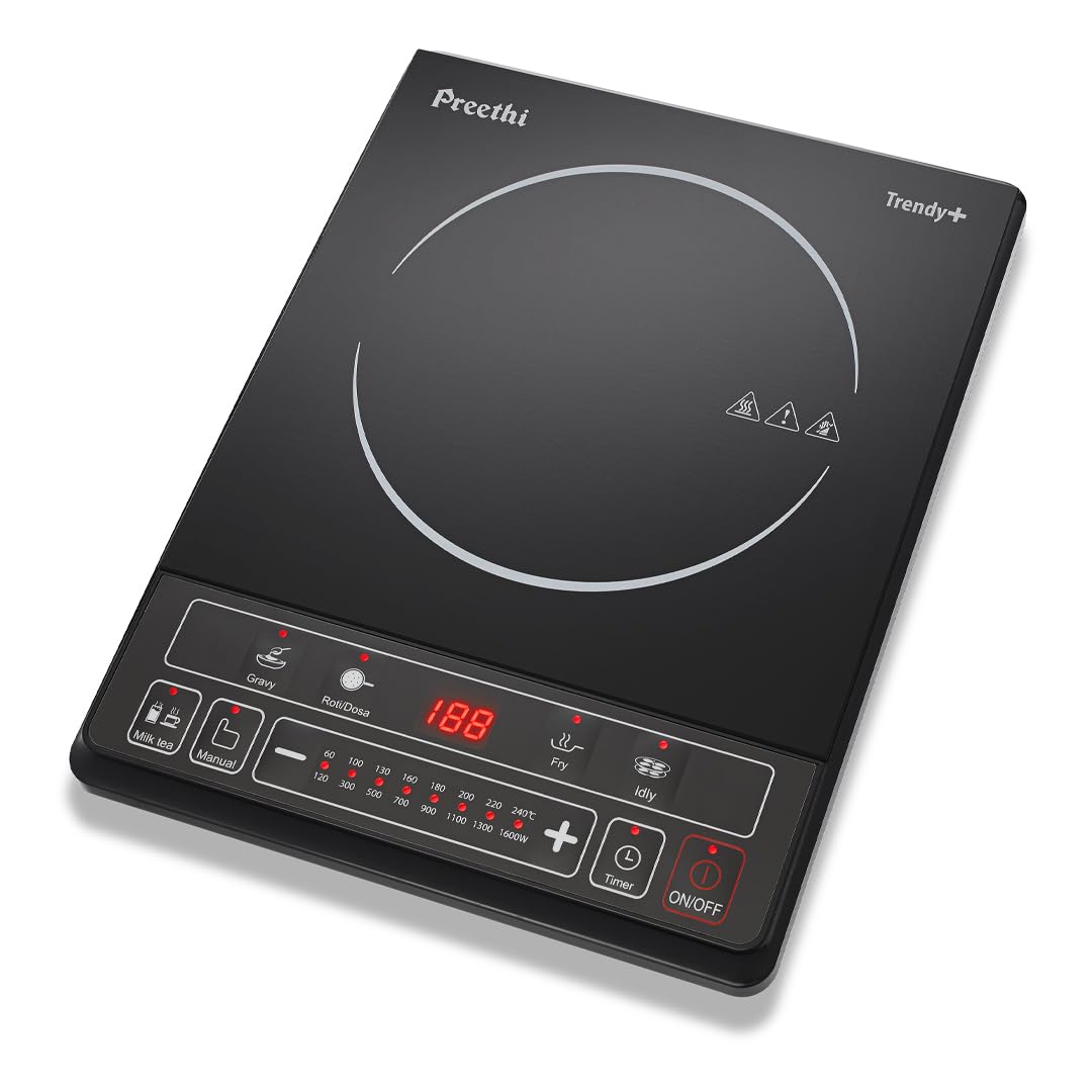 Preethi Ceramic glass Trendy Plus 116 1600-Watt Induction Cooktop (Black)