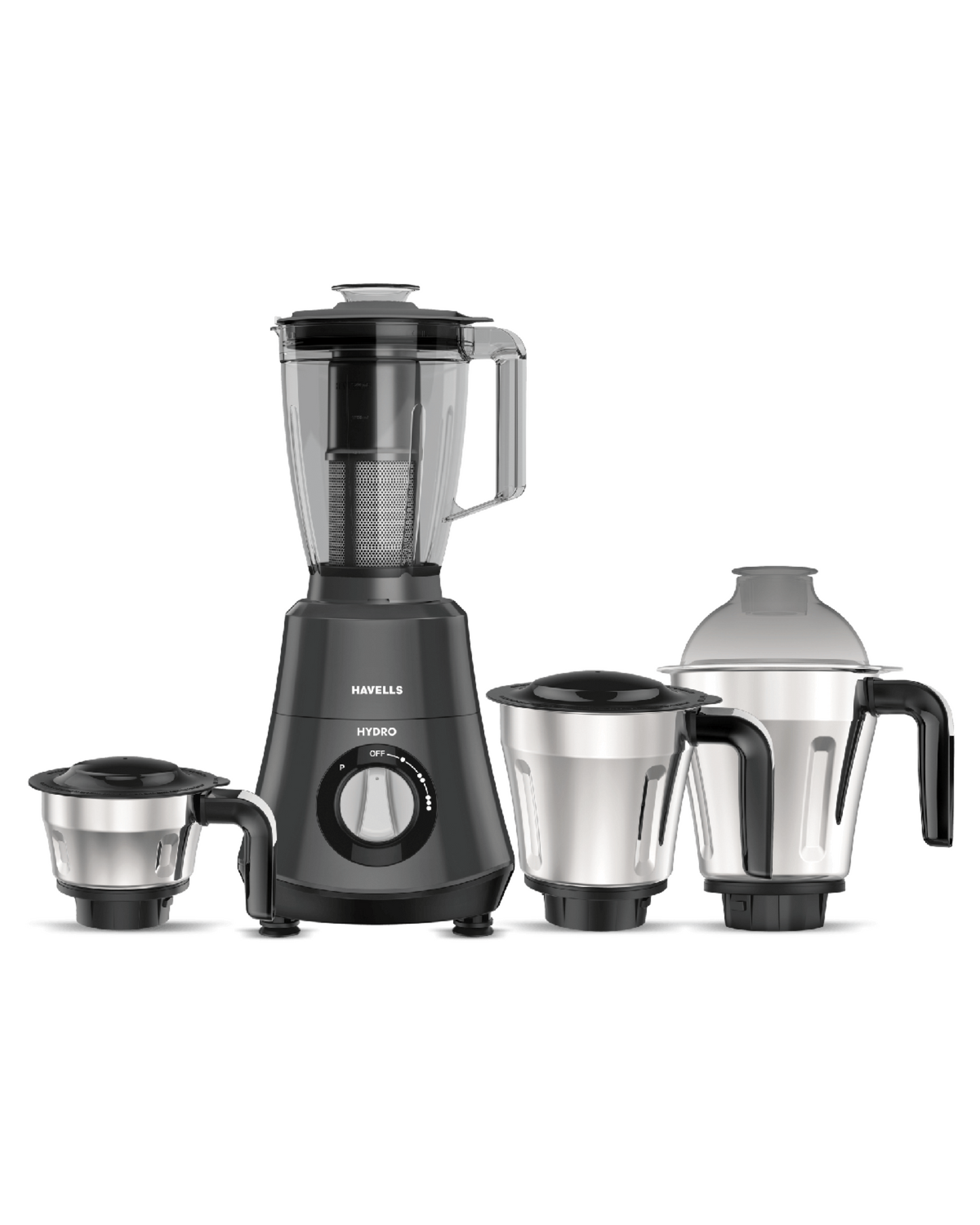 HAVELLS Hydro 750 Juicer Mixer Grinder (4 Jars, GRAY)