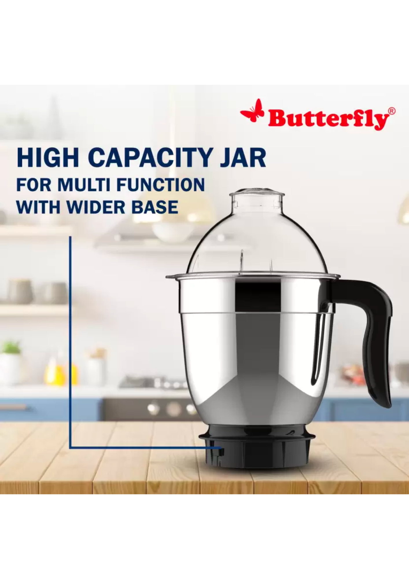 Butterfly PESTLE 750W Mixer Grinder, 3 Jar, Ink Blue 750 Juicer Mixer Grinder (3 Jars, INK BLUE)