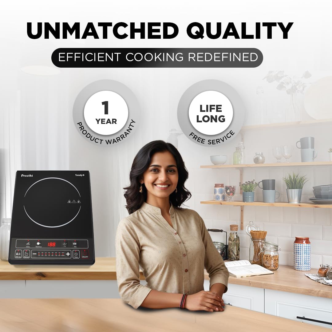 Preethi Ceramic glass Trendy Plus 116 1600-Watt Induction Cooktop (Black)