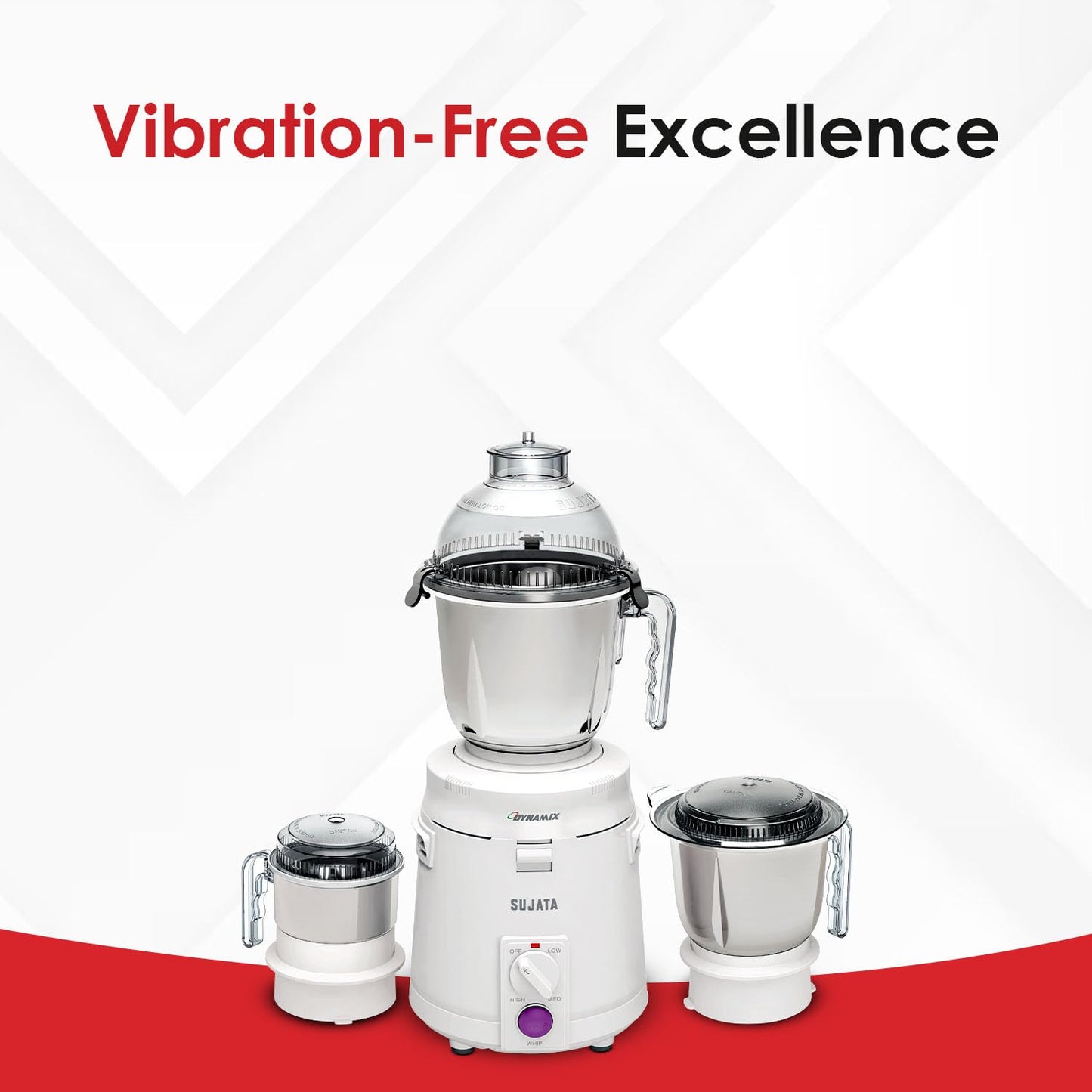 Sujata DYNAMIX The Heavy Duty Mixer Grinder with Extra Blender(juicer) jar, 900 W, white
