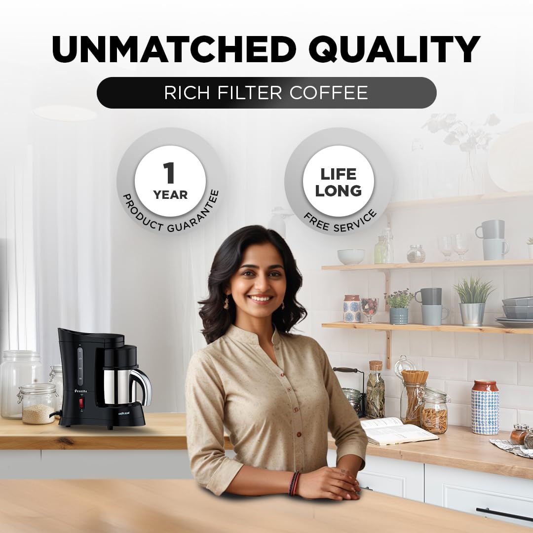 Preethi Cafe Zest CM210 Drip Coffee Maker (Black), 31 Cup