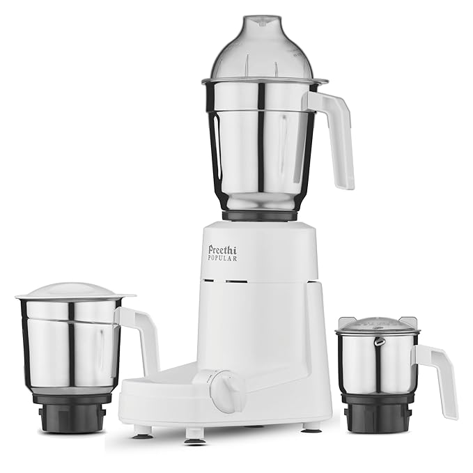 Preethi Popular MG 142 750-Watt Mixer Grinder with 3 Jars (White)