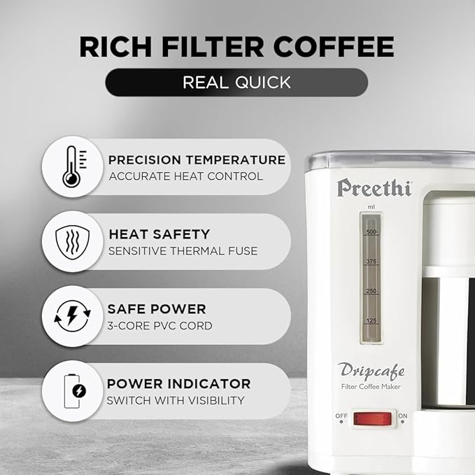 Preethi Dripcafe Coffee Maker (White)