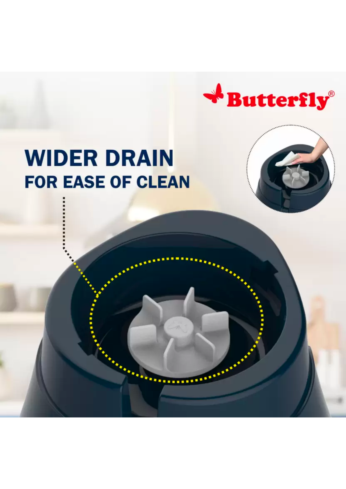 Butterfly PESTLE 750W Mixer Grinder, 3 Jar, Ink Blue 750 Juicer Mixer Grinder (3 Jars, INK BLUE)