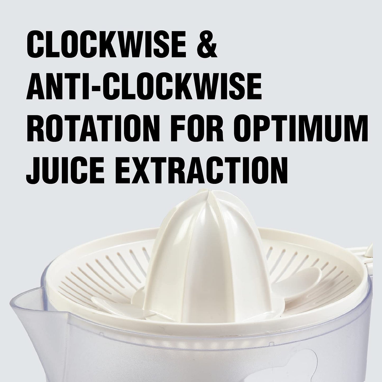 Havells Citrus Press 30 Watt (0.5 L) Juicer With 2 Different Sized Pressing Cones, Transparent Dust Cover Lid, 2 Two Pulp Filters & 2 Year Motor Warranty (White), 30 Watt