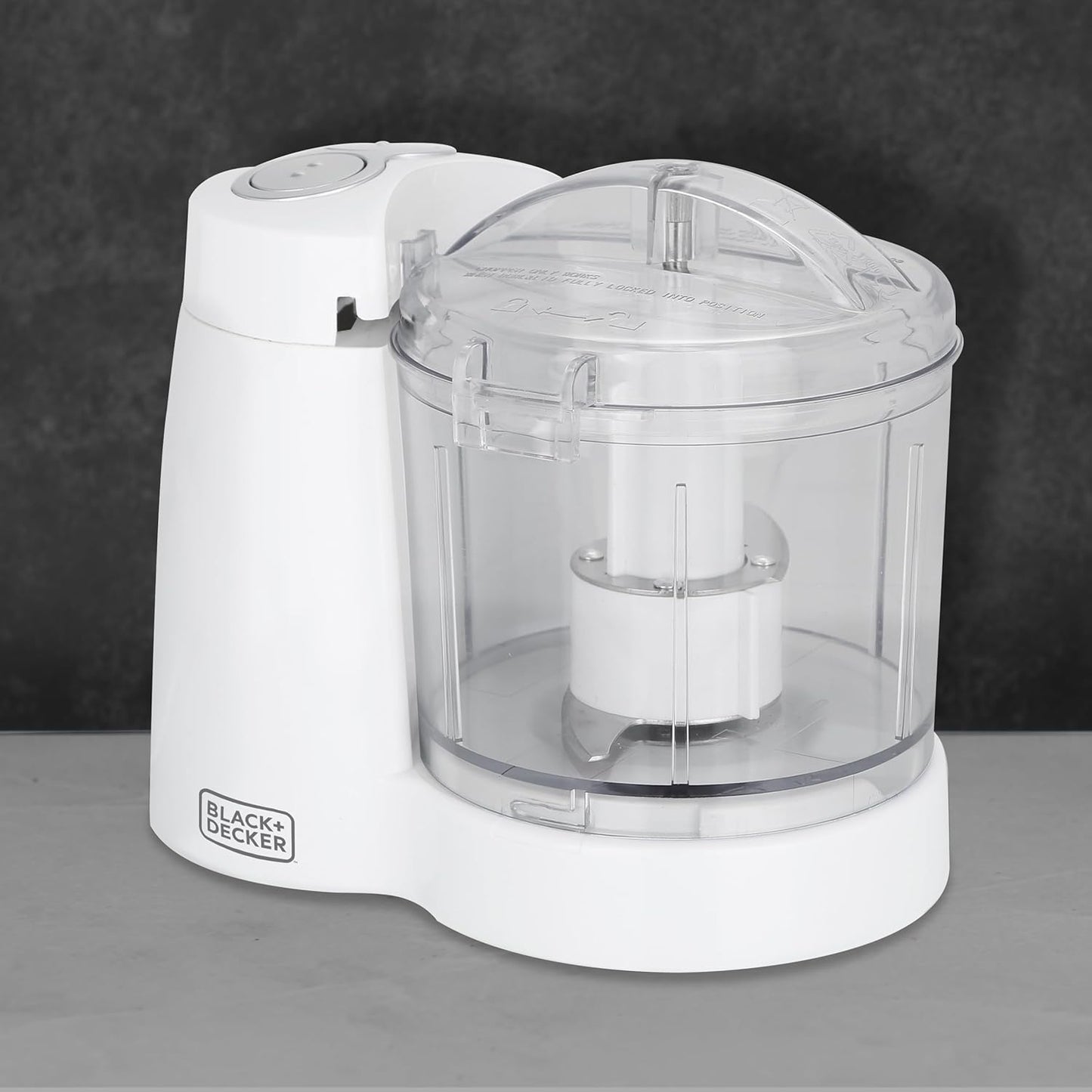 Black + Decker BXCH1201IN 120 Watt Electric Mini Chopper | 350ml Jar Capacity | Stainless Steel Blade | 2-year Warranty (White)
