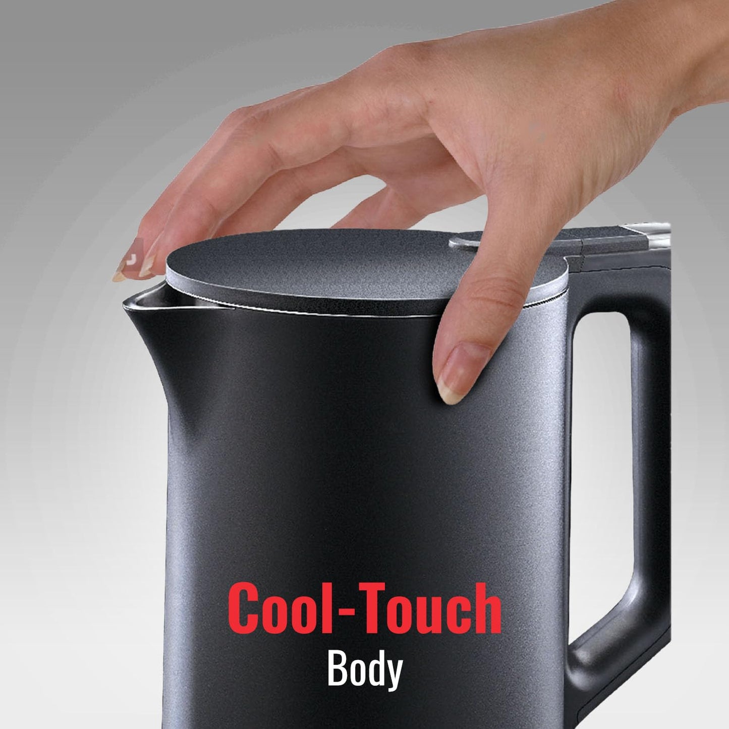 Sujata 1500 W Electric Kettle EK01 Black 1.5 Litre | Strix Controller | Cool Touch | 3 Way Auto Shut Off | Stainless Steel | 360 Degree base