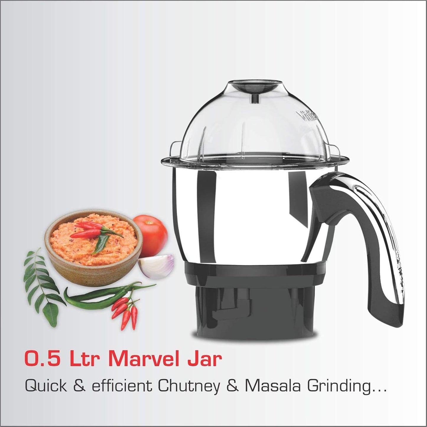 Vidiem MG 523 A VSTAR Chrome 550 Watts Mixer Grinder 110V (Black, 3 Jars)