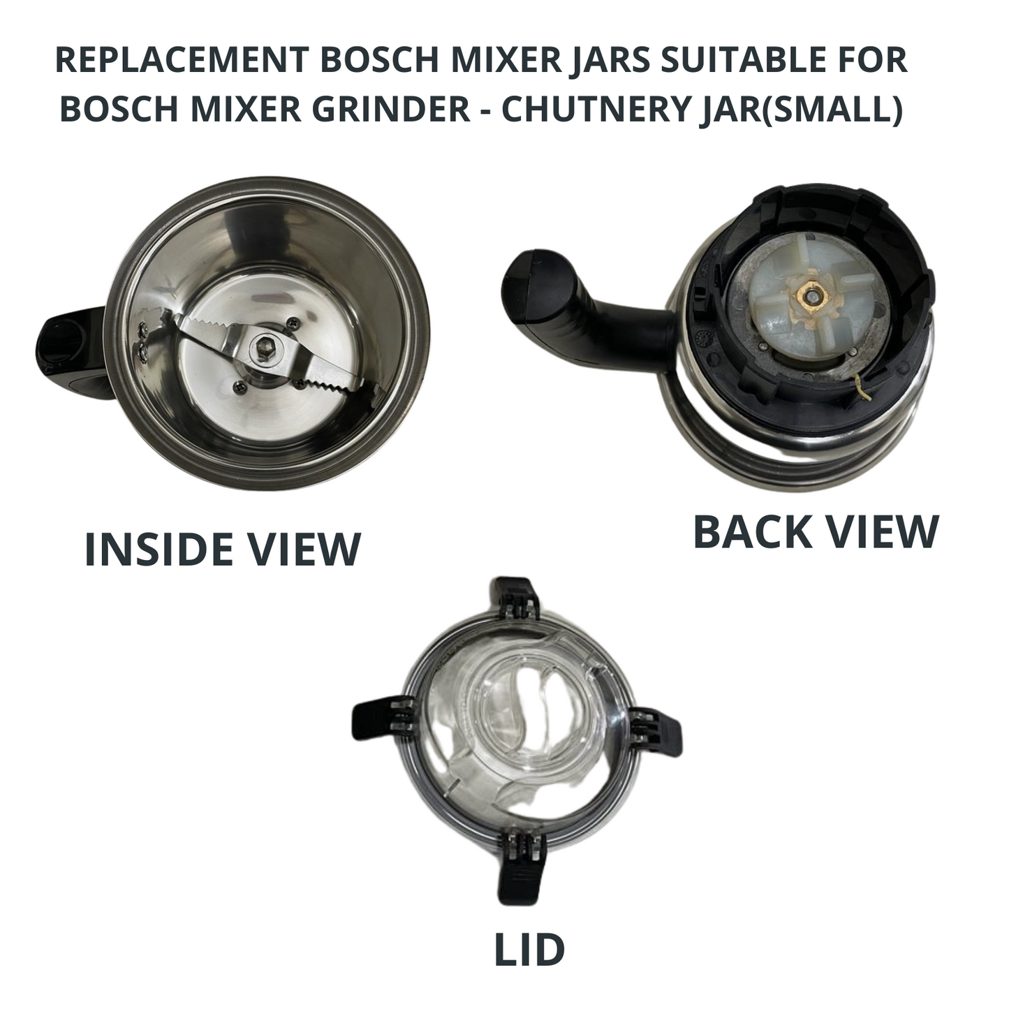 Touch N Feel REPLACEMENT BOSCH MIXER JARS SUITABLE FOR BOSCH MIXER GRINDER - CHUTNEY JAR(SMALL - 400 ML) Mixer Juicer Jar (400 ml)