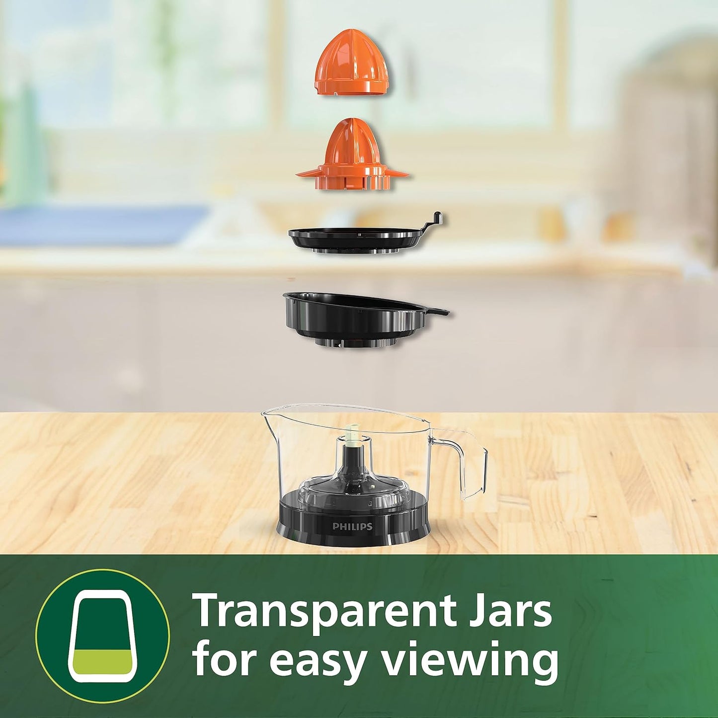 Philips Citrus Press Juicer HR2777/00, 0.5 Litre, 2 Sized Cones for different size fruit
