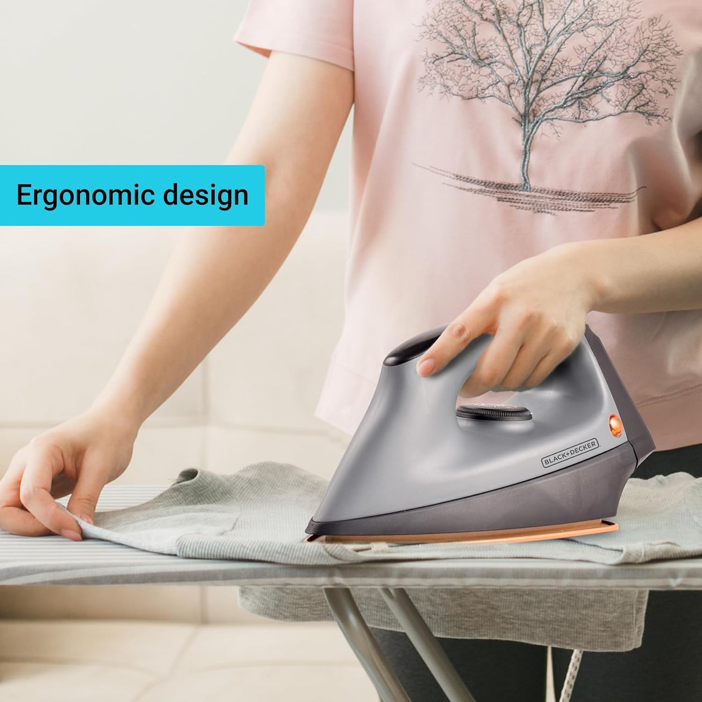 Black+Decker BXIR1102IN 1100-Watt Heavy Weight 1.7kgs Dry Iron Automatic Shut-off Press Box for Best Performance & Wrinkle Free Clothes | 2 year Warranty (Force Black - Grey) (Copy)