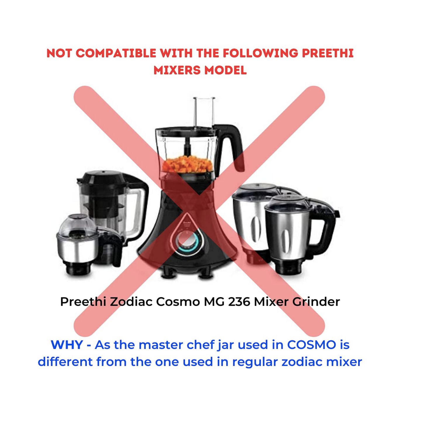 Touch N Feel Replacement Medium Jar compatible with Preethi Zodiac / Zion / Zodiac 2.0 / Steele Supreme Mixer Grinder Mixer Juicer Jar  (800 ml)