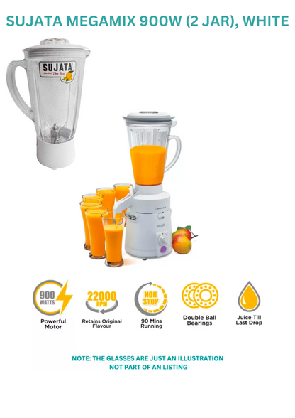 SUJATA MEGAMIX with Extra Blender (Juicer) jar 900 Juicer Mixer