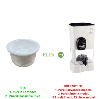 Touch N Feel~ HUL PUREIT MICROFIBRE MESH(SMALL)+GERMKILL KIT+BATTERY KIT FOR CLASSIC 14L-1250L Media Filter Cartridge  Micro rating 0.2, (Pack of 4 - Battery kit - 1, Carbon filter - 1, Polishing - 1, Microfiber mesh - 1)