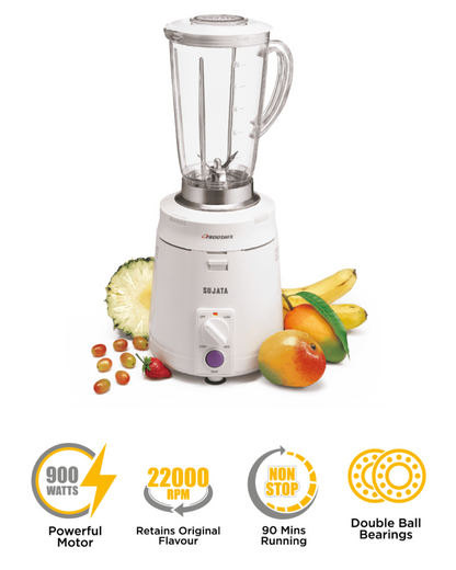 SUJATA FROOTMIX with Extra Blender (Juicer) jar 900 Juicer Mixer Grinder (2 Jars, White)