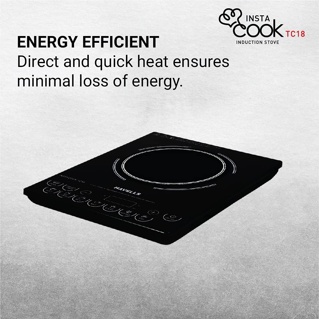 Havells Induction Cooktop Tc 18 1800 Watt (Crystal Glass, Black) (Ghcicdqk180)